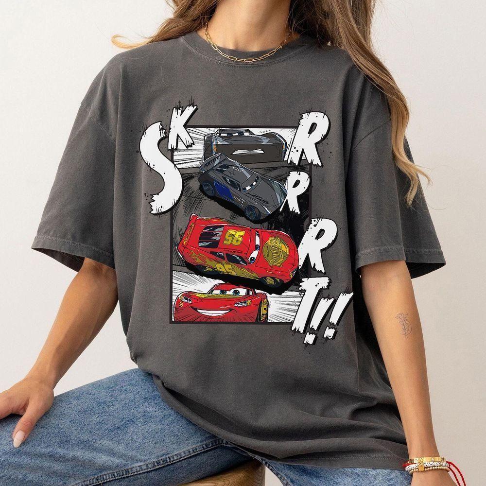 Pixar Cars 3 Lightning Mcqueen Storm Racing Disney Vuitino Shirt